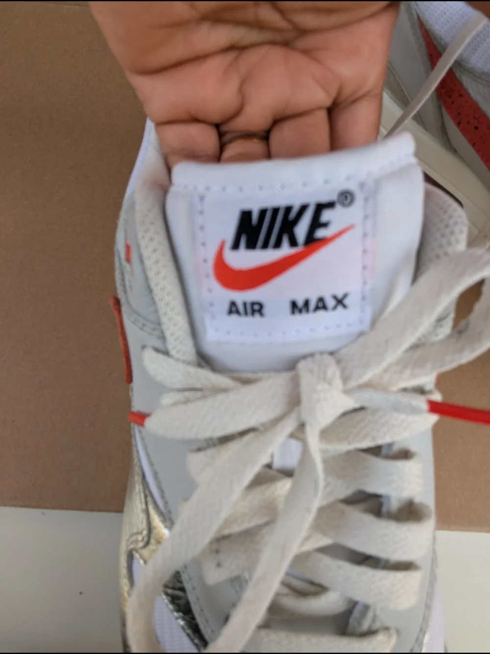 Nike Air Max 1 Premium SE Hot Sauce Metallic Silver Chile Red Men's Size 11